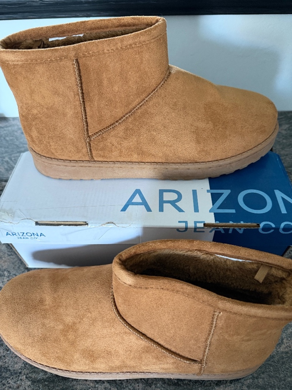 Tan Fur Lined Ankle Boots